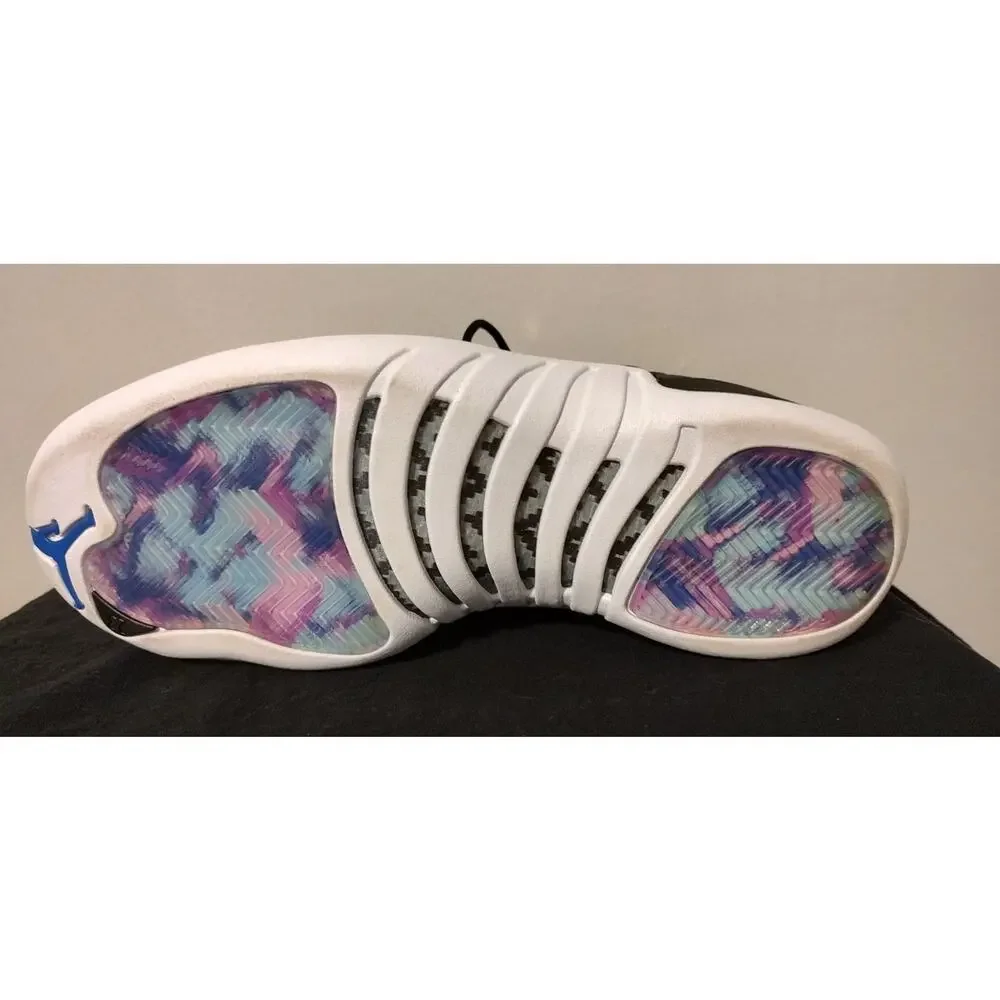 Air Jordan 12 Retro Mens Blue, Black, White EUC Basketball Shoes Size 11